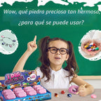 Kit de excavación de gemas, 12 piedras preciosas y cristales