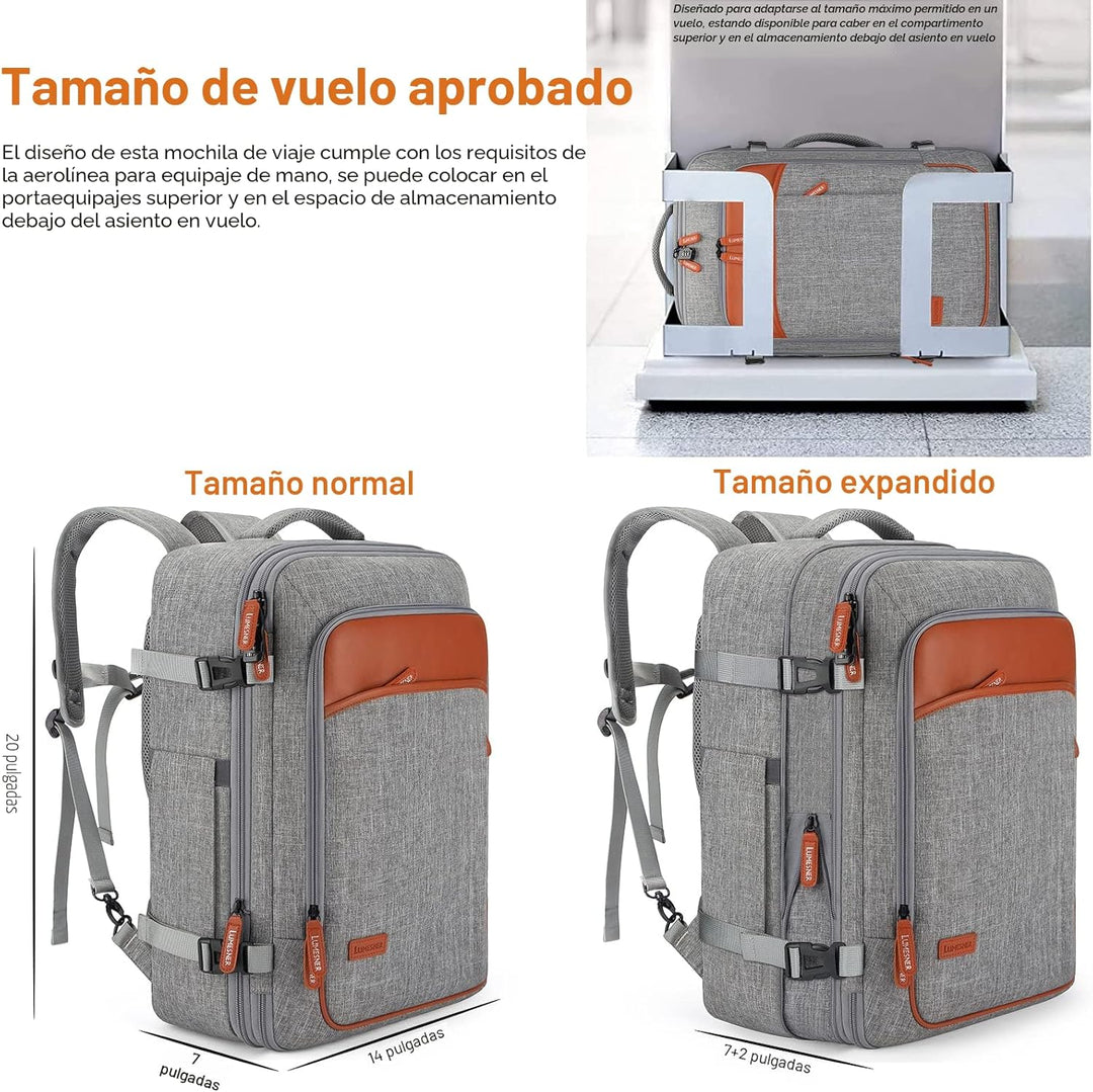 Lumesner Mochilas de viaje de mano, extra grandes de 40 litros apro...
