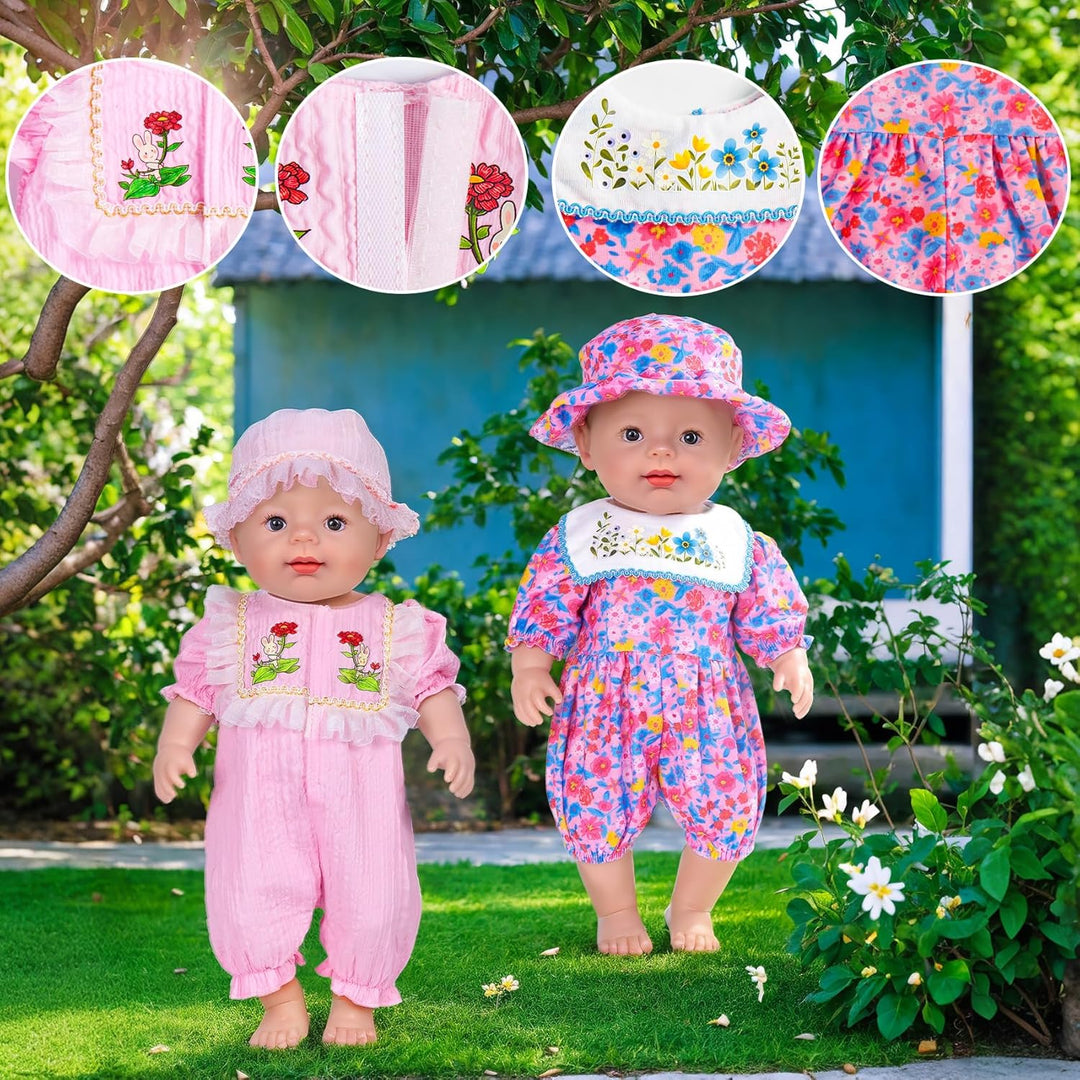 WONDOLL 6 juegos de accesorios y ropa para muñeca de bebé de 14-16...