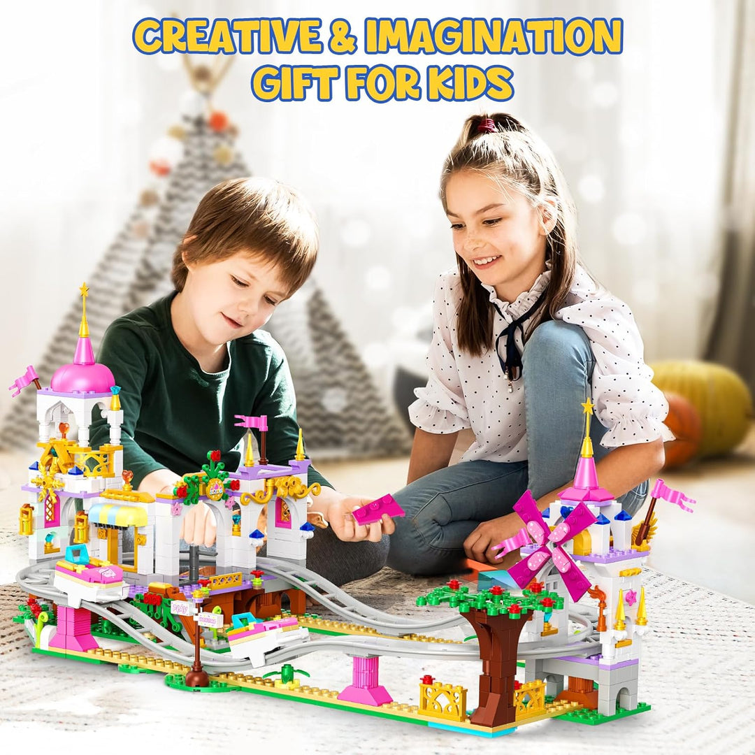 HOGOKIDS Juego de construcción de montaña rusa para niñas