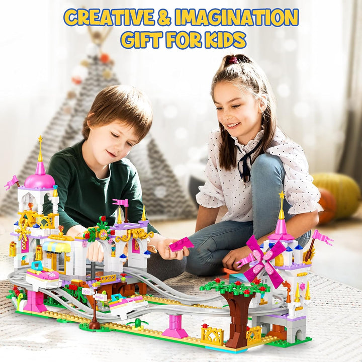 HOGOKIDS Juego de construcción de montaña rusa para niñas