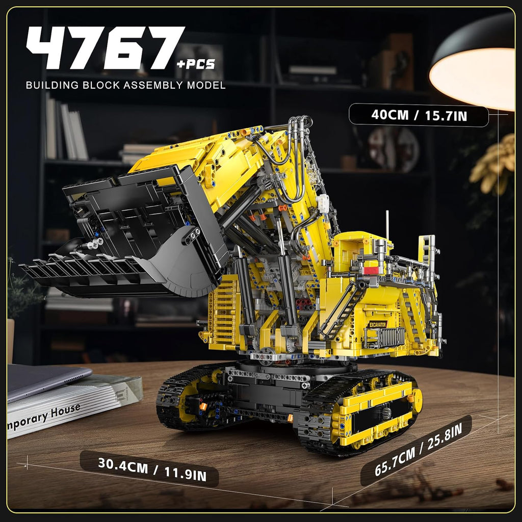 Mould King 17070 - Juego de construcción de excavadora RC para adultos, modelo de vehículo de construcción de camión de 4767 piezas, camión de control remoto APP con motores, juguetes de ingeniería STEM