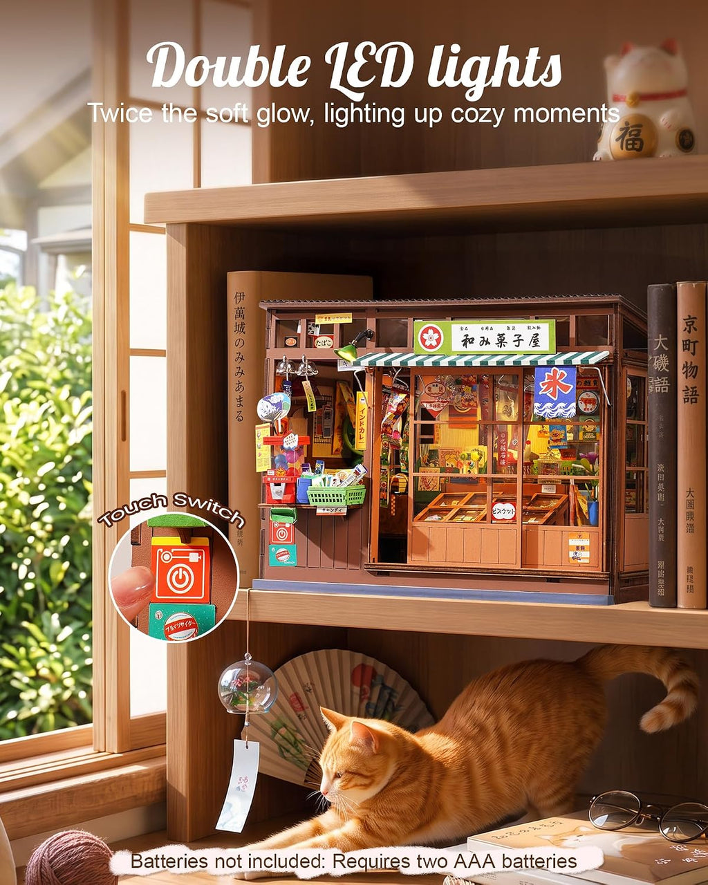 Rolife Kit de rincón de libros, kit de casa de muñecas en miniatura para adultos, rompecabezas de madera 3D con temática de tienda general japonesa, regalos para familiares, amigos, regalos creativos