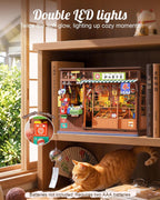 Rolife Kit de rincón de libros, kit de casa de muñecas en miniatura para adultos, rompecabezas de madera 3D con temática de tienda general japonesa, regalos para familiares, amigos, regalos creativos