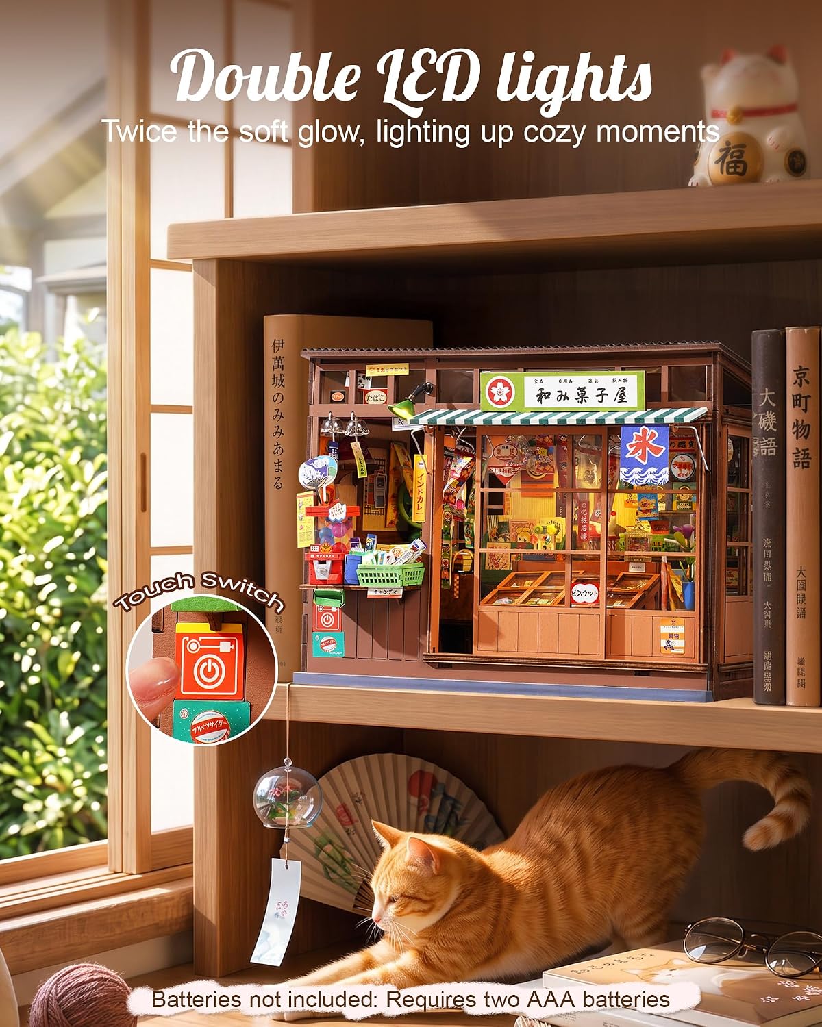 Rolife Kit de rincón de libros, kit de casa de muñecas en miniatura para adultos, rompecabezas de madera 3D con temática de tienda general japonesa, regalos para familiares, amigos, regalos creativos