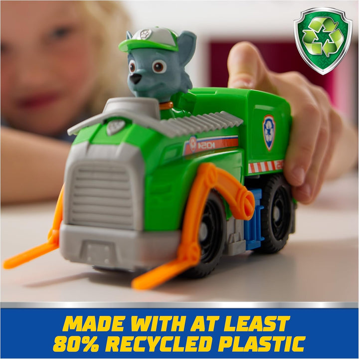 PAW Patrol, Camión de reciclaje de Rocky, juguete con figura de acc...