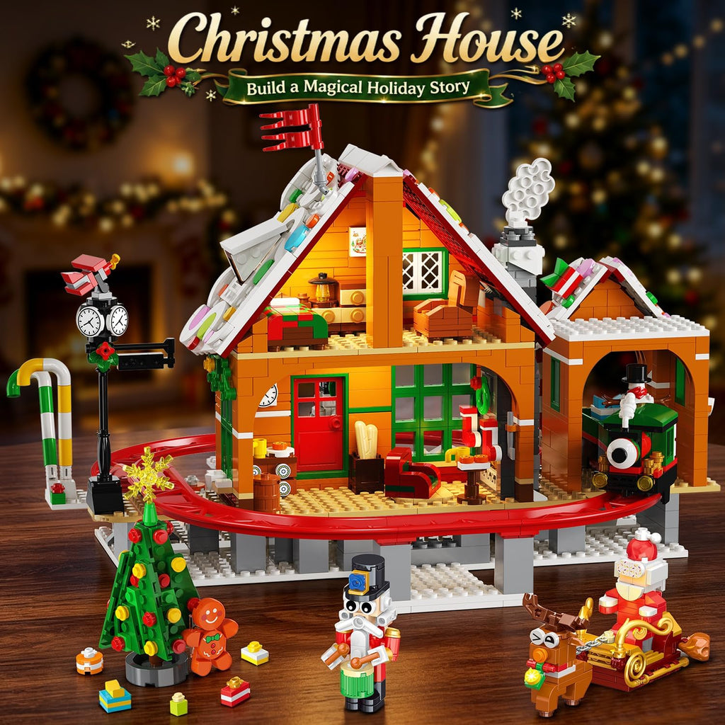 Calendario de Adviento Casa de pan de jengibre, juego de construcción de