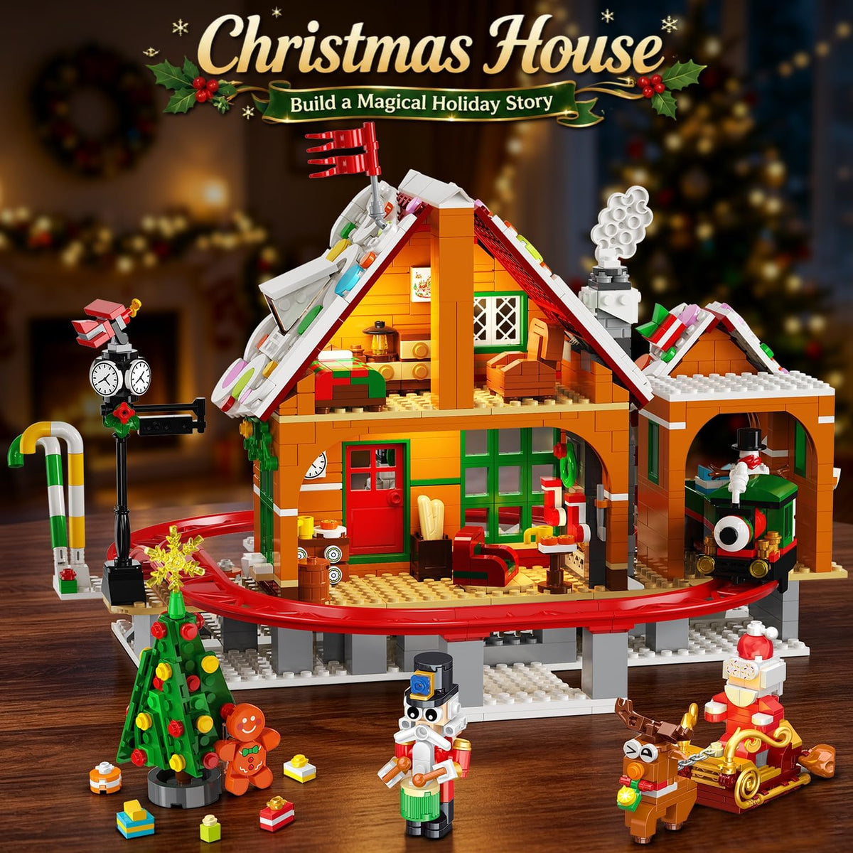 Calendario de Adviento Casa de pan de jengibre, juego de construcción de