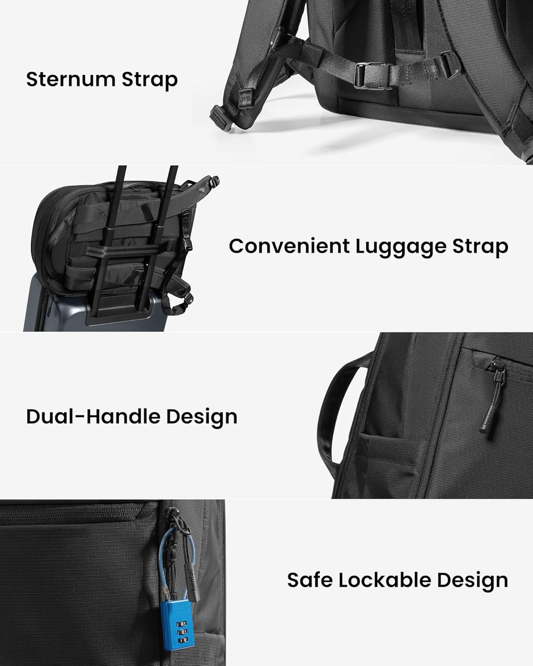 tomtoc Mochila para laptop de 16 pulgadas, mochila ligera de 22 L,...