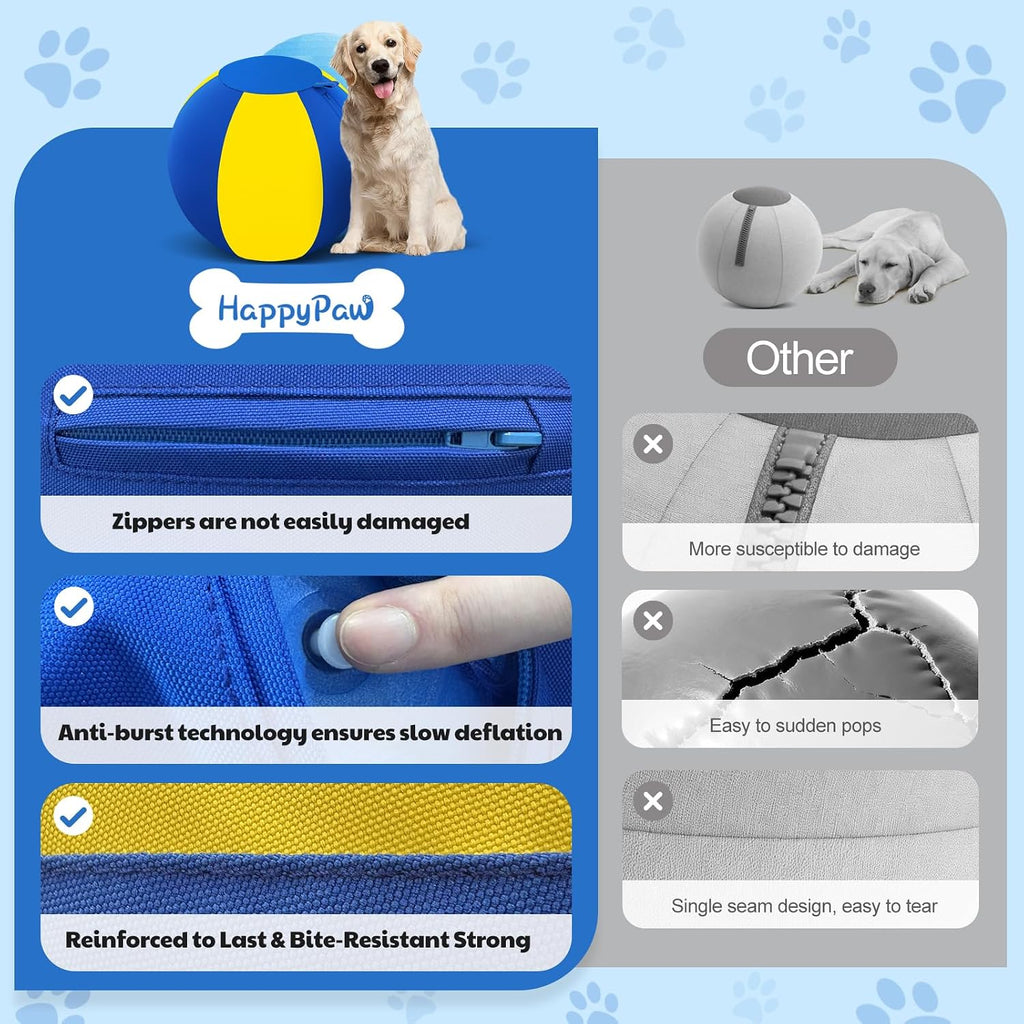 Happypaw 3.0 2026 - Pelota de pastor para perros de 18 pulgadas, resistencia mejorada a la masticación y material resistente, equipo de agilidad de juguete para perros para pastores australianos