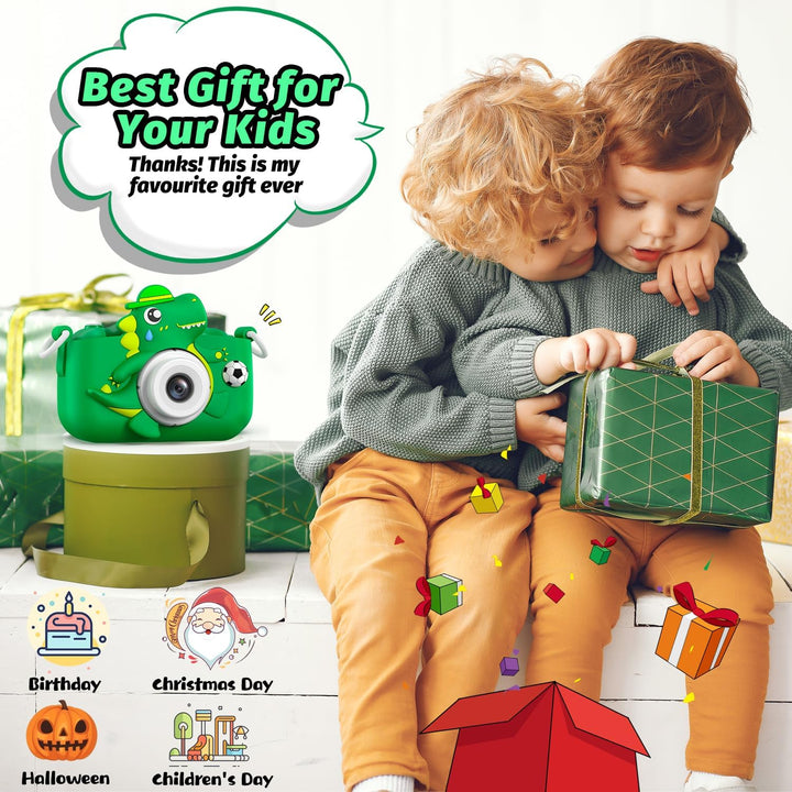 Cámara de dinosaurio para niños y niñas, cámara digital para selfie...