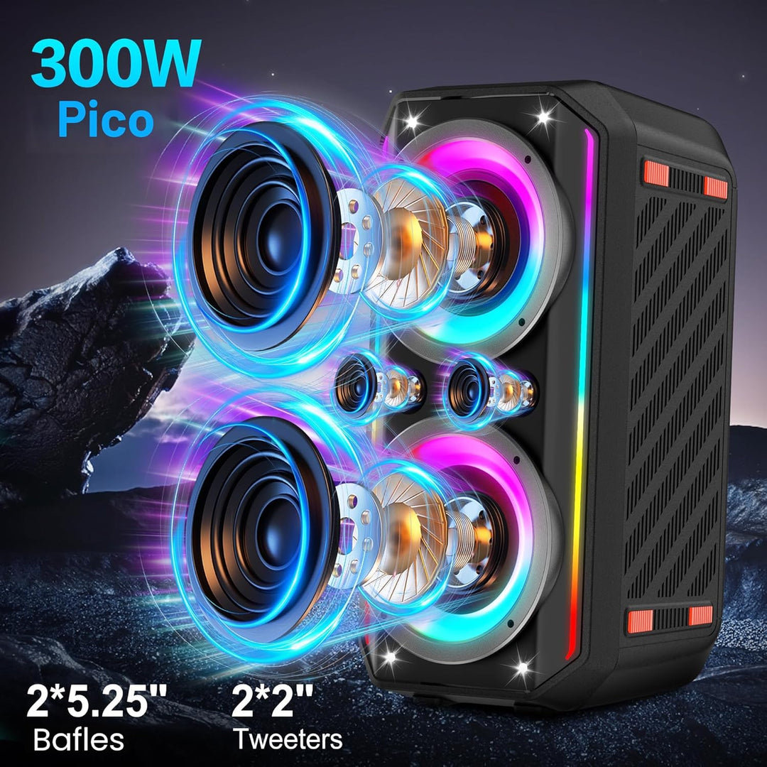 TAMPROAD Altavoz Bluetooth, 300 W de potencia máxima Boombox altavo...