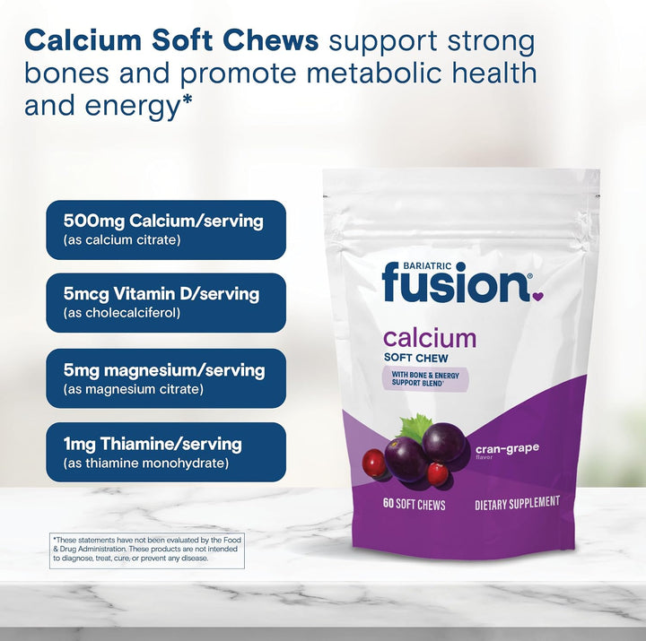 Bariatric Fusion Citrato de calcio con sabor a uva de arándano, 500...