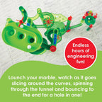 MindWare Marble Run Mini Golf – Juguetes de construcción para niños de 4 a 8 años – Giro único en la carrera clásica de canicas para niños de 4 a 8 años – Laberinto de mármol incluye 75 piezas de pista, 20 canicas y nuevos componentes emocionantes