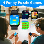 Reloj inteligente para niños y niñas, reloj HD de 1.83 pulgadas con función de llamada, juegos, podómetro, frecuencia cardíaca, SpO2, monitor de sueño y estrés, más de 120 modos deportivos
