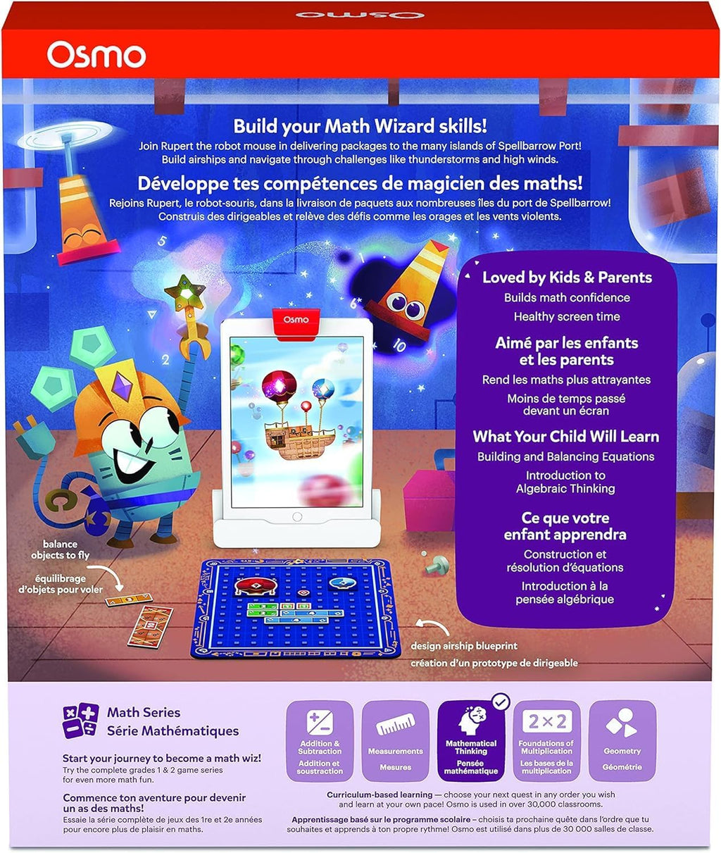Osmo - Math Wizard and The Amazing Airships Games iPad & Fire Tablet-edades 6-8/Grados 1-2-Bases de multiplicación-Curriculum-Inspired-STEM Base de juguete requerida