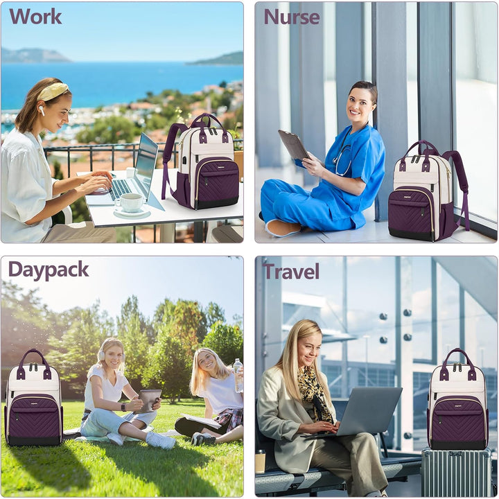 bagswan Mochila para laptop para mujer, 62-púrpura oscuro, 15,6 pul...