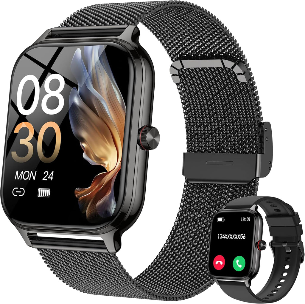 Reloj inteligente para mujeres y hombres, reloj inteligente para mujer de 1.96 pulgadas para responder/hacer llamadas, presión arterial, recursos humanos, monitor de sueño, más de 100 modos deportivos