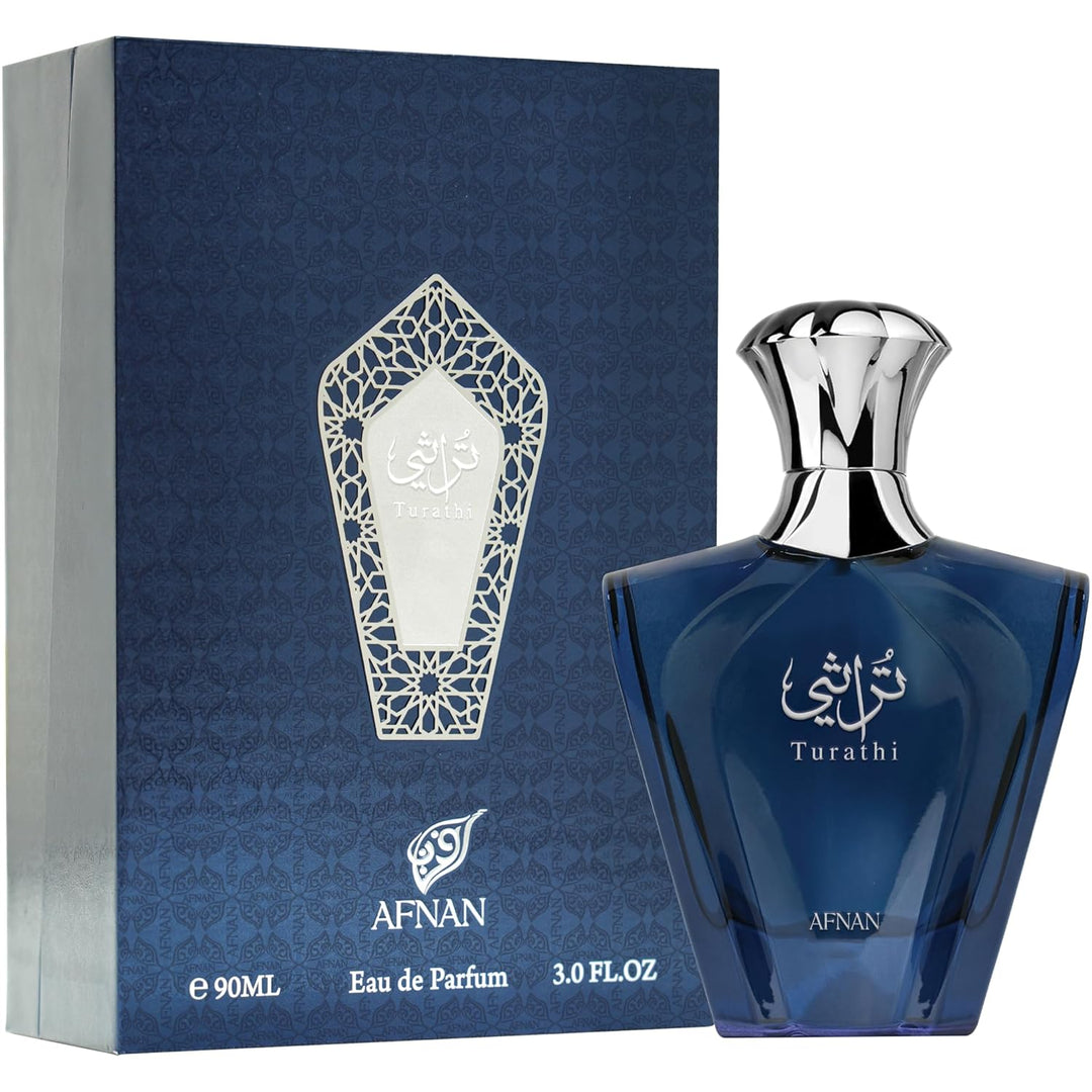 Afnan Turathi Blue Eau de Parfum Spray para hombre, 3.0 onzas líquidas