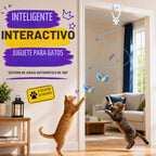 Juguetes interactivos para gatos de interior: varita de plumas de ave voladora automática, ejercicio de persecución, enriquecimiento, estimulación, USB recargable, duradero, seguro, juguete colgante