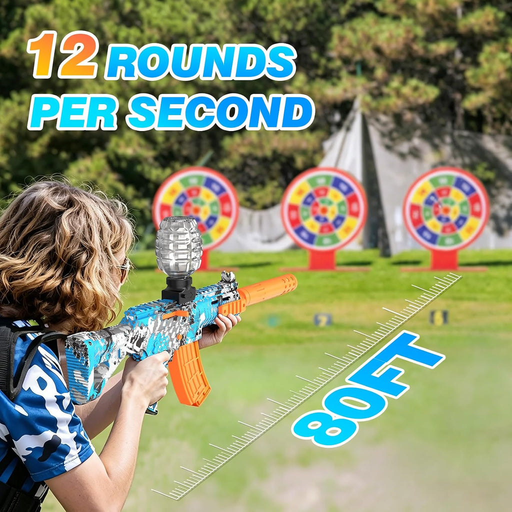 Paquete de 2 lanzadores de salpicaduras, kits de juguete de Splat Blaster totalmente automático, 50000+, 10 Rs por segundo, tolva de 600, juguete de actividades de juego en equipo al aire libre, 2