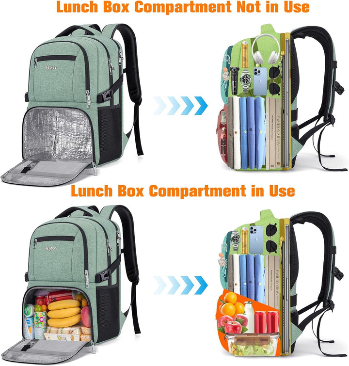 Velaybor Mochila de almuerzo aislada para laptop de 17 pulgadas, mo...