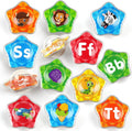 Coogam Juguetes flotantes de baño con estrella de mar, juego de 26 letras del alfabeto para bañera, juguete educativo Montessori para piscina de agua, actividades de aprendizaje, juguete de ducha