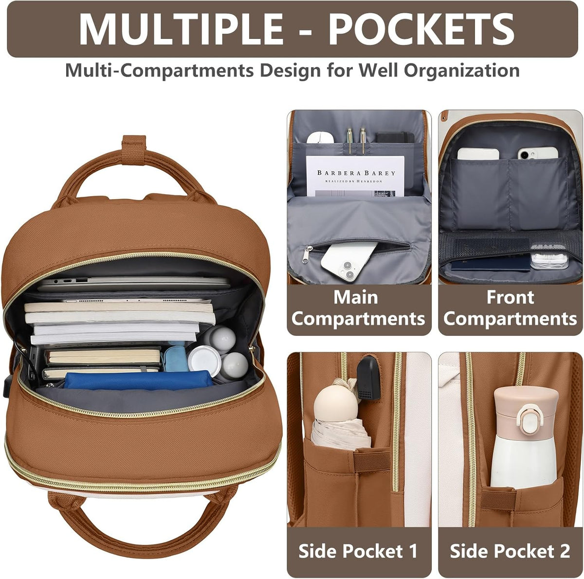 Mochila para laptop para mujer, mochila de trabajo: mochilas univer...