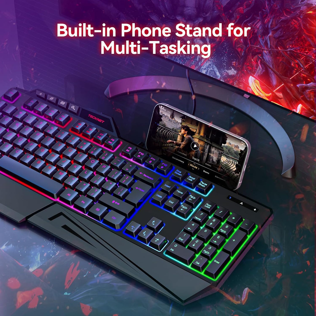TECKNET Teclado RGB para juegos con cable, 26 teclas, antifantasma,...