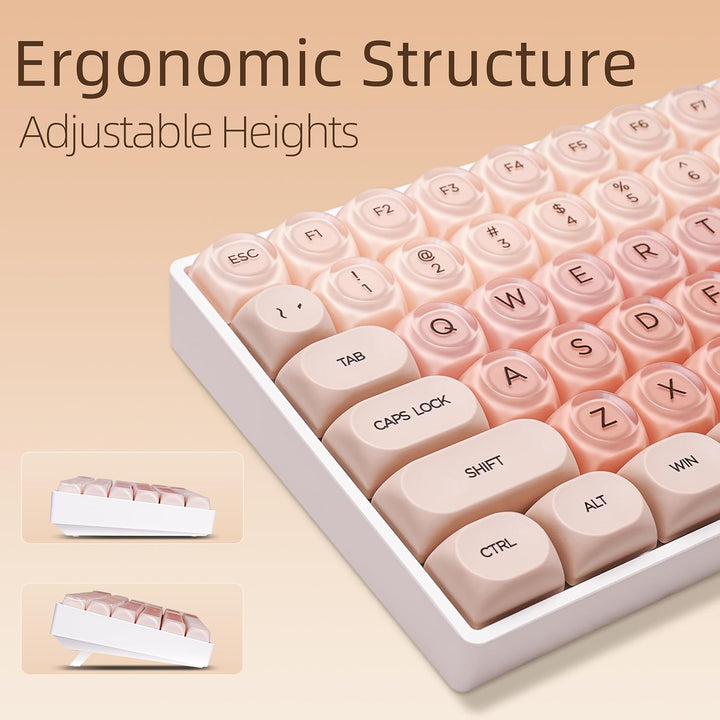 ZORNHER ZH100 Foundation Mechanical Keyboard,98% Pink Creamy Keyboa...