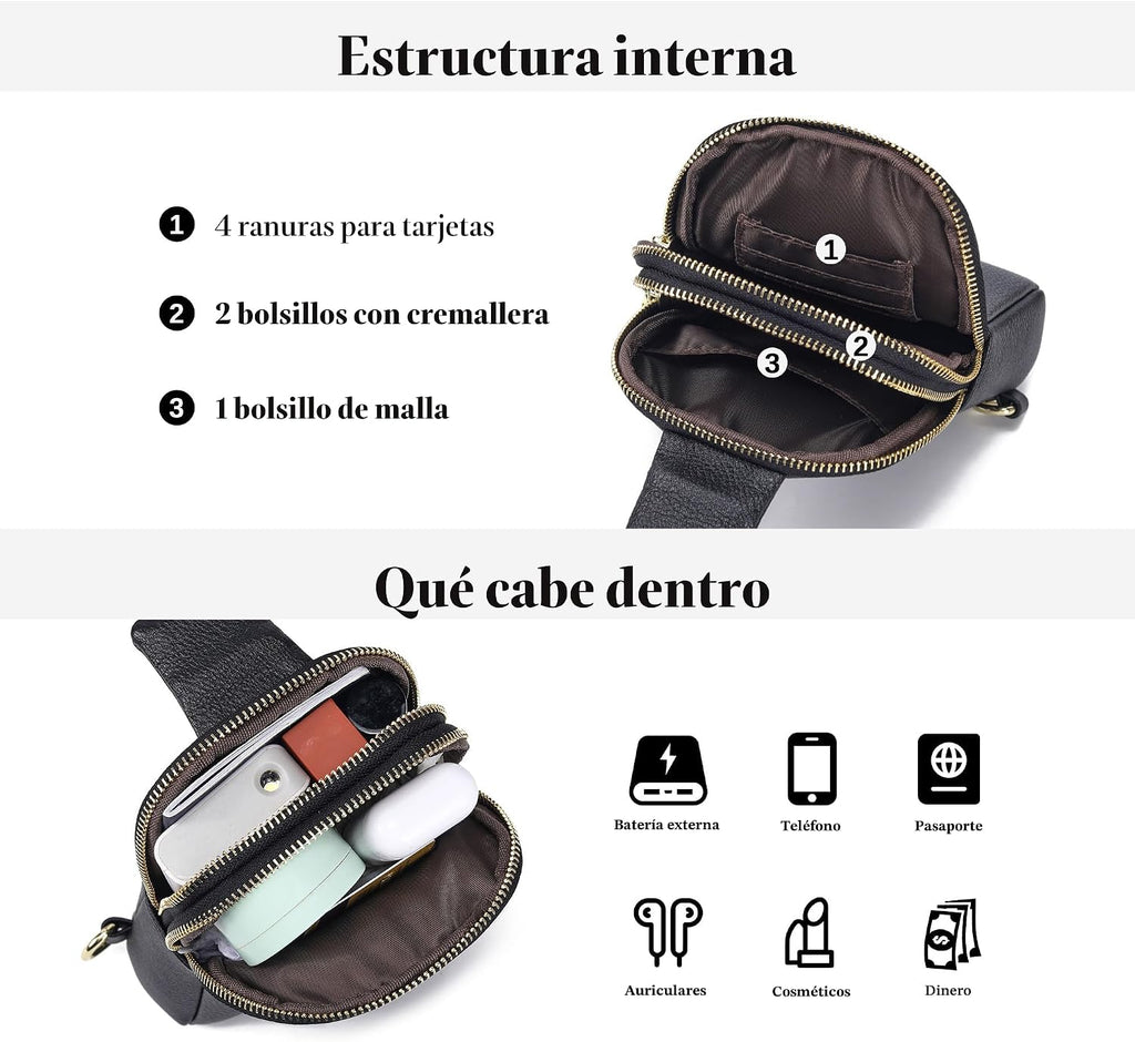 Bolsos cruzados pequeños para mujer, bolso bandolera mini para viaje