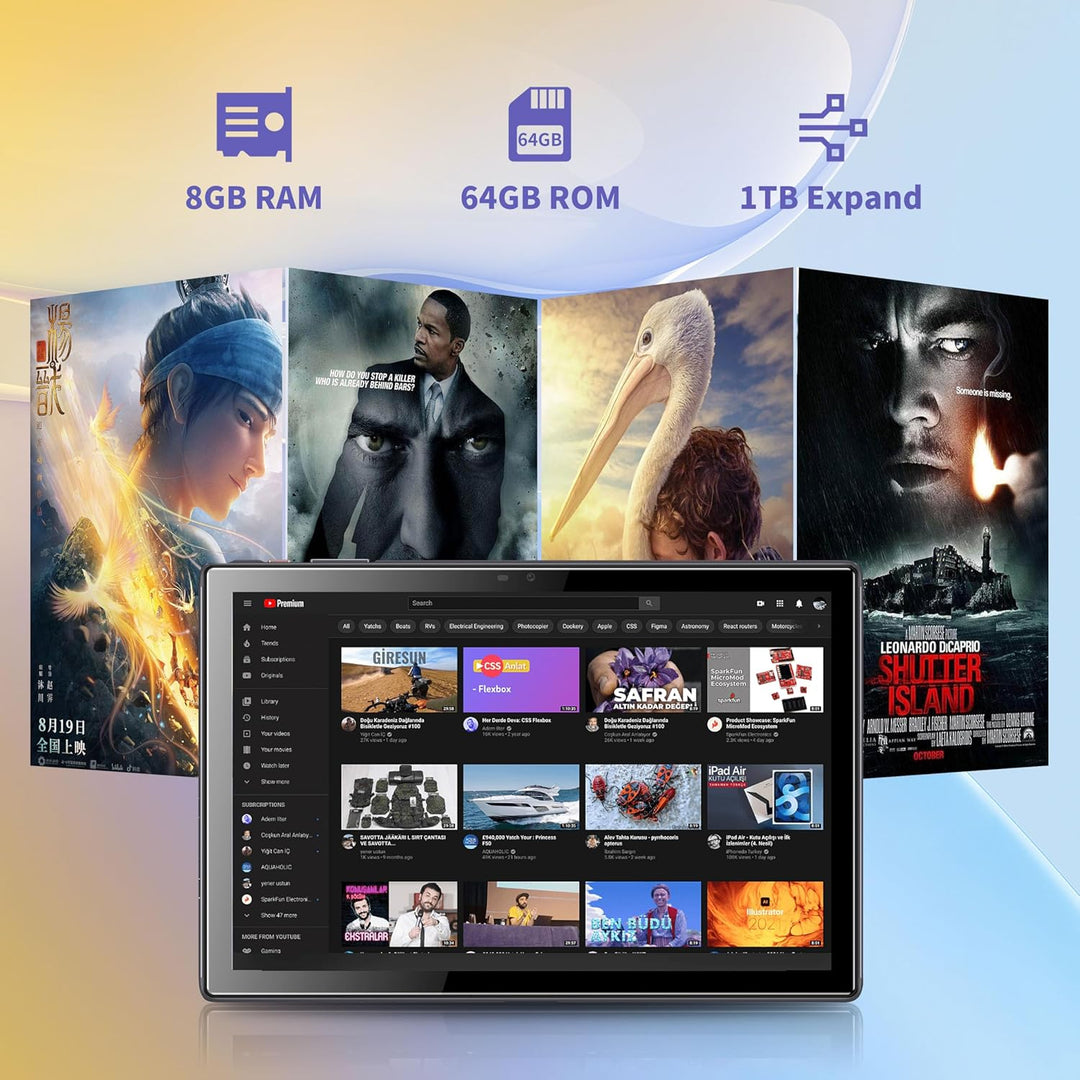 BYYBUO Tablet de 10.1 pulgadas Android 14 Tablets, 6GB RAM+64GB ROM...
