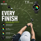 Voice Caddie Reloj de golf T11 PRO con GPS AMOLED, verde Undulation sin suscripción mensual 40k+ cursos preinstalados con seguimiento de tiros, modo de tempo de práctica, pantalla táctil OLED de 1.3
