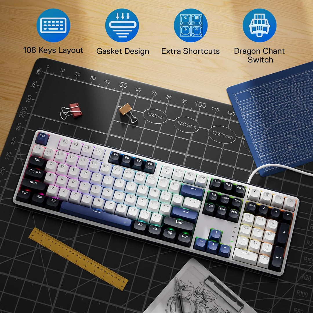 Redragon K689 - Teclado para juegos con cable y junta de goma RGB,...