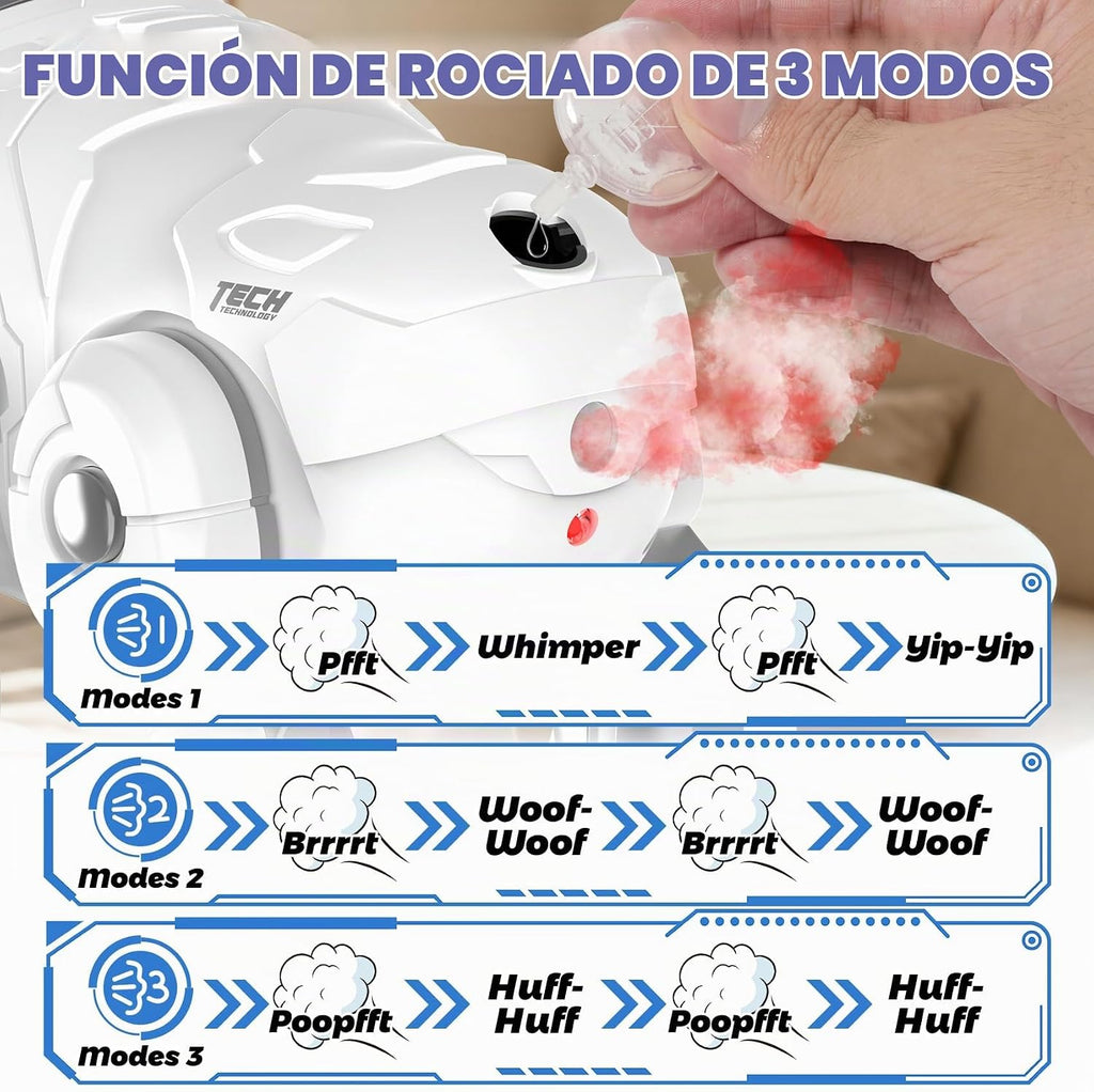 Perro de control remoto, robot de pedos Spary Bulldog para niños