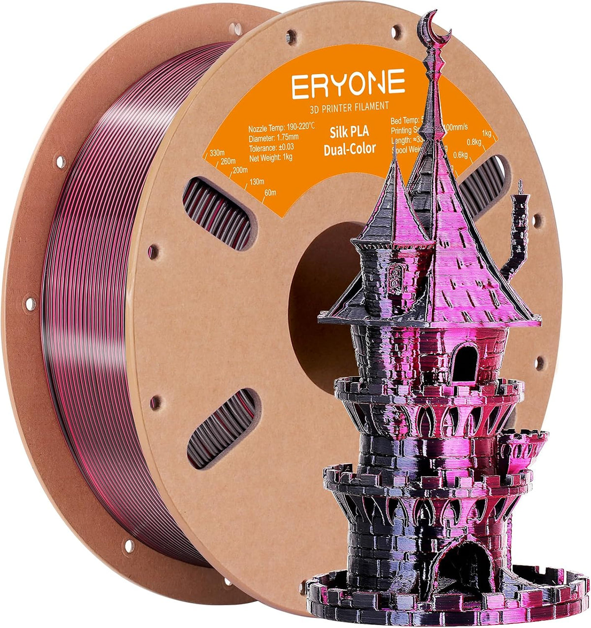 ERYONE Seda de Doble Color PLA - Filamento para Impresora 3D 1.75mm...