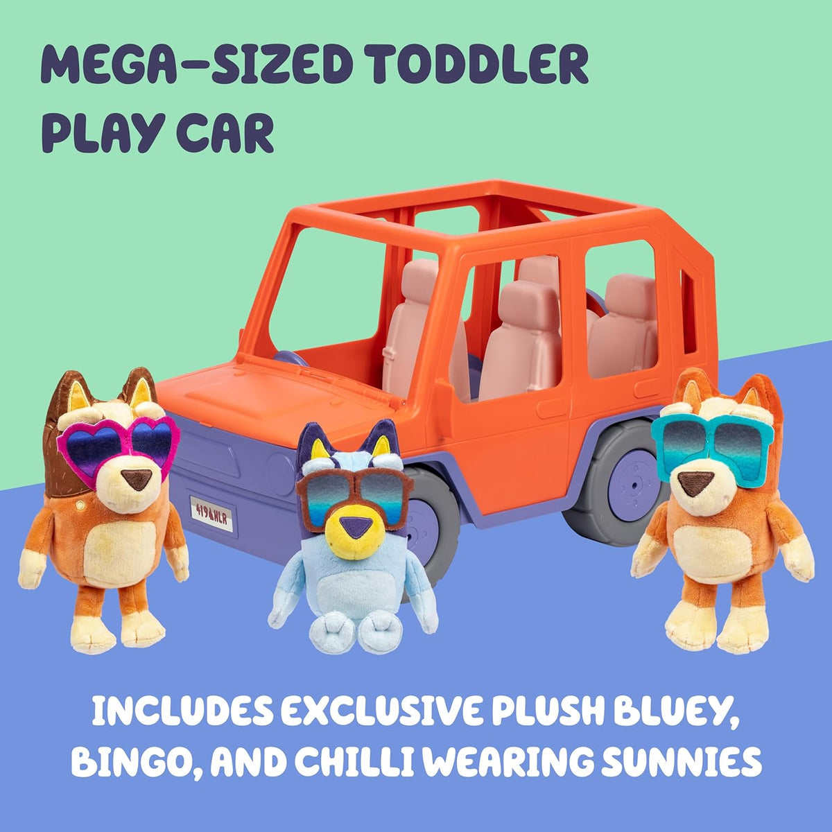Bluey Big Heeler 4WD y juguete de coche para niños pequeños de la f...