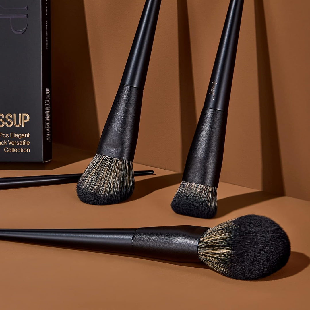 Jessup - Juego de brochas de maquillaje, 14 piezas, base Kabuki neg...