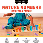 FAO Schwarz Nature Numbers - Rompecabezas de madera para contar, 76 piezas