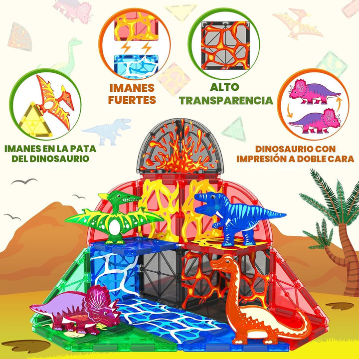 Juguetes de dinosaurio azulejos magnéticos juego del mundo