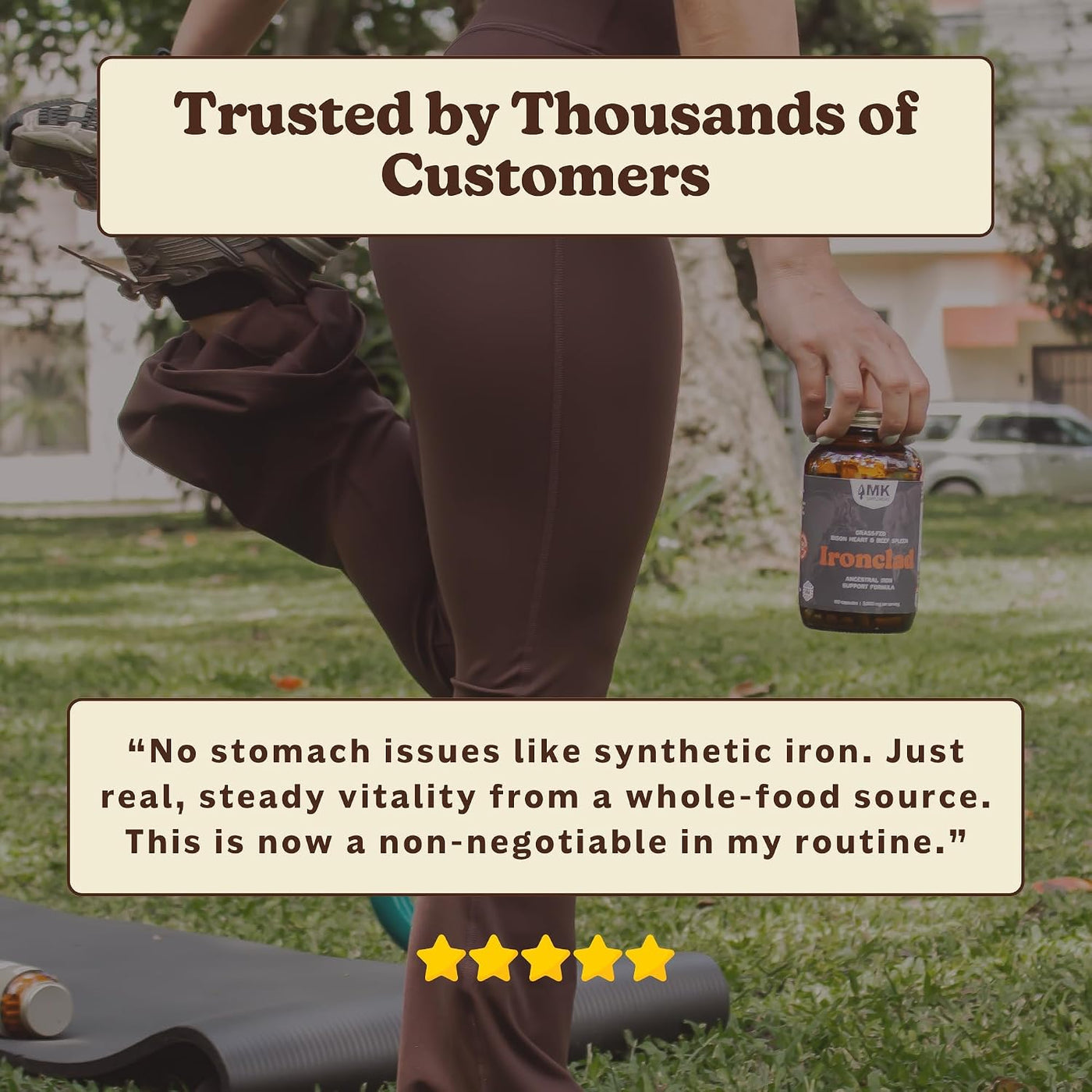 MK Supplements IRONCLAD | Cápsulas de corazón de bazo de res y biso...