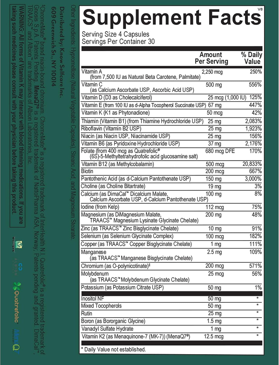 Veracity Multivitamínico para mujeres, complejo de vitamina B, magn...