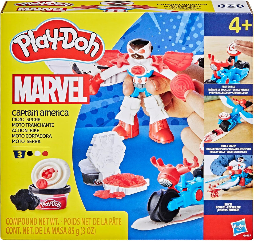 Play-Doh Marvel Capitán América Moto-Slicer Playset con