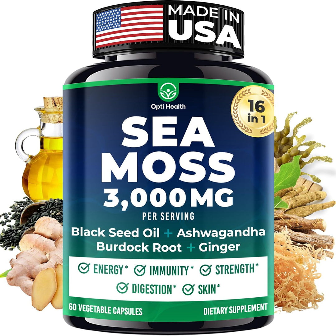 Aceite de semilla negra de musgo marino Ashwagandha Ginger \u2013 C...
