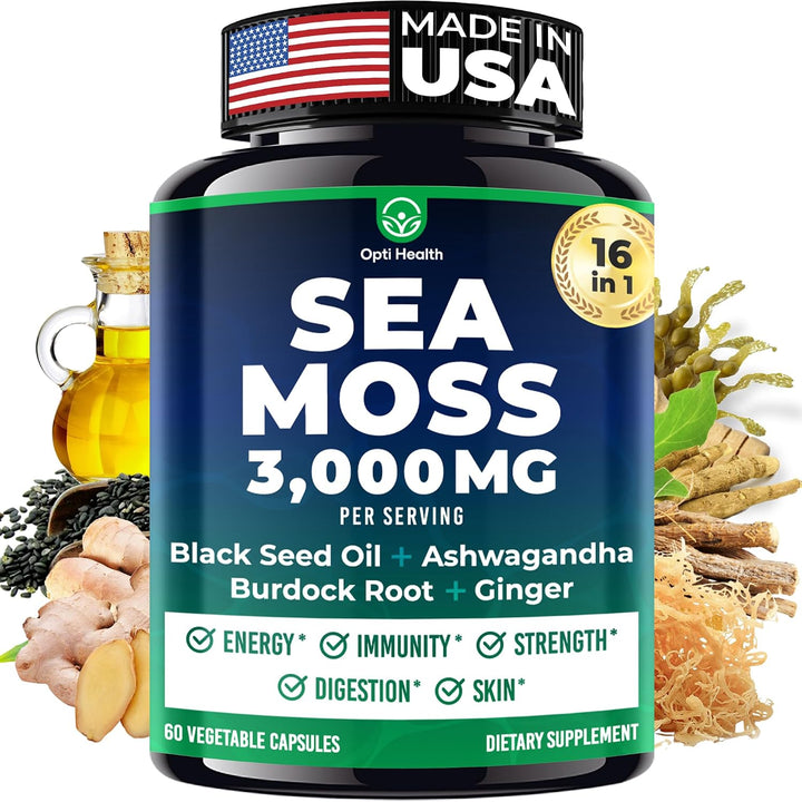 Aceite de semilla negra de musgo marino Ashwagandha Ginger \u2013 C...