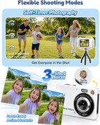 MOMILLA Cámara para niños con funda impermeable, cámara digital 4K Vlogging