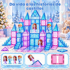 GobiDex Juego de castillo de princesa de azulejos magnéticos de 100 piezas