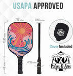 Palms-O-Aces Palas de pickleball de fibra de carbono - Núcleo 16 mm y Aprobadas por USAPA