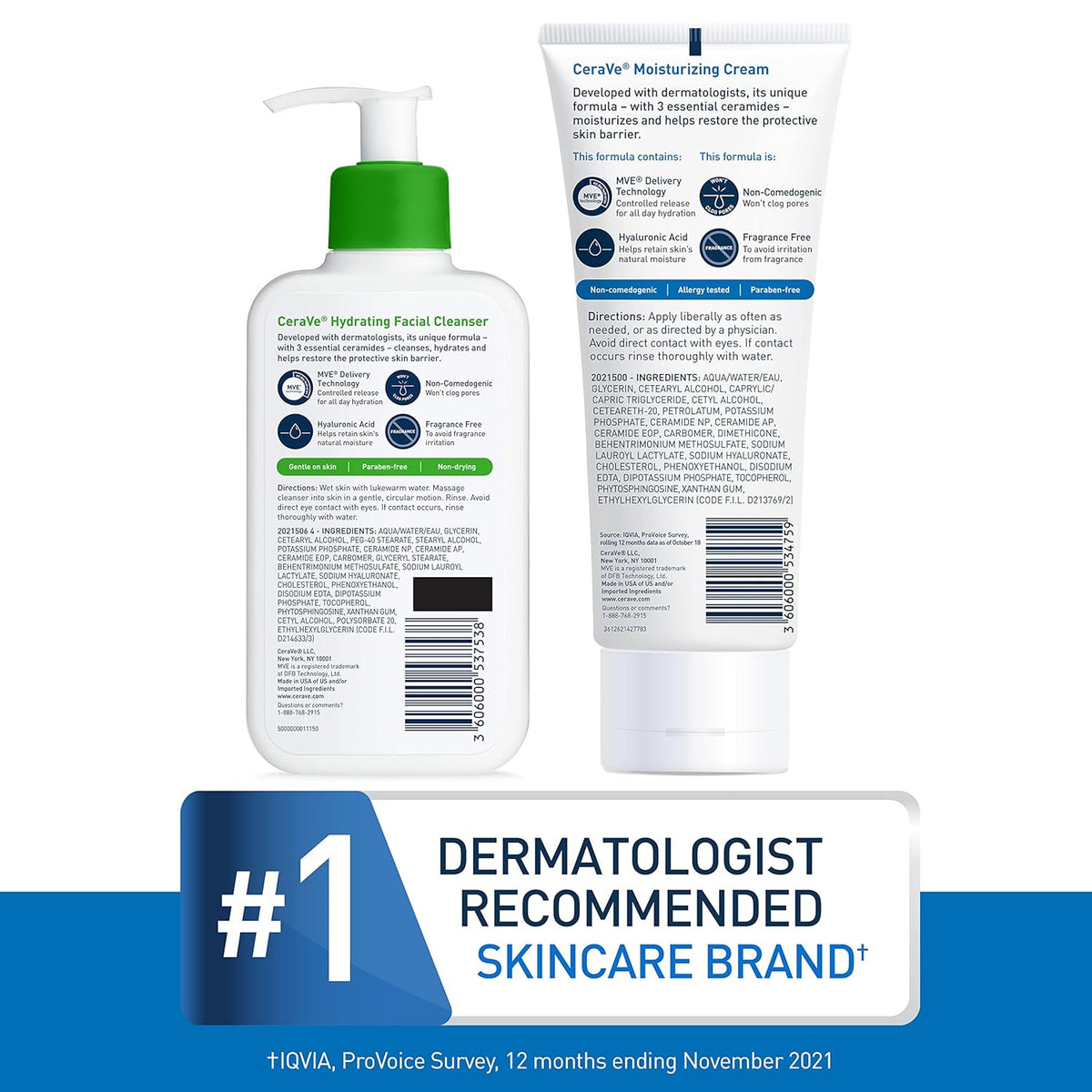 CeraVe Set hidratante para el cuidado de la piel, crema hidratante...