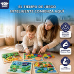 TOY Life Juguetes de ciclo de vida para niños, rompecabezas de madera para niños pequeños de 2 a 4 años, 4 piezas grandes, rompecabezas de animales para niños pequeños de 1 a 3, juguetes Montessori para niños de 1, 2, 3 años, juguete educativo para bebés